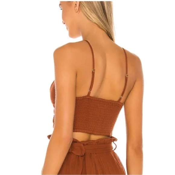 L*Space x Revolve Carrie Brown sweetheart neckline smocked back tank top - Picture 2 of 7